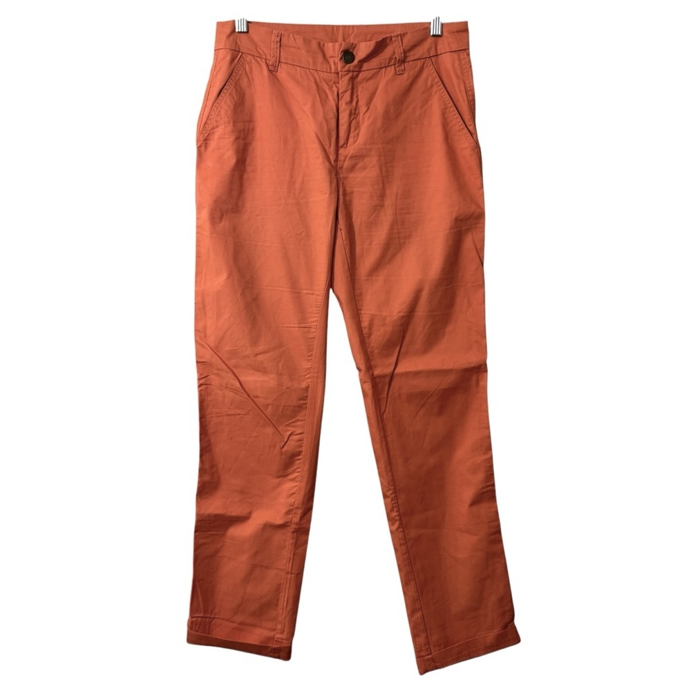 Garnet Hill Straight-Leg Pants in Rust Orange